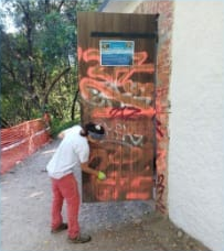 Pulizia porta graffiti